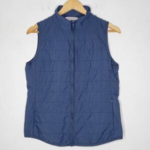 Tommy Bahama Golf & Tennis Quilted Vest Navy Blue Full Zip Women's Small S‎